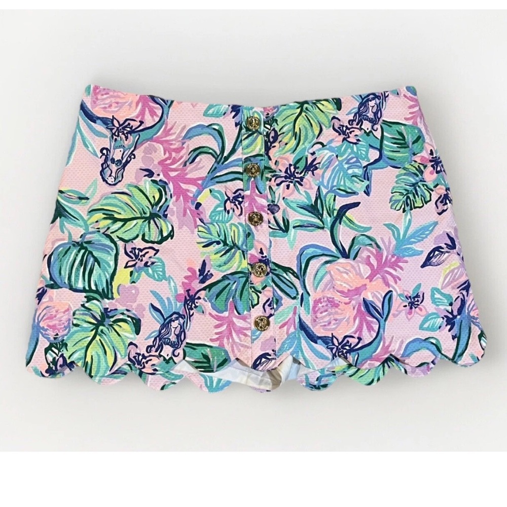 Lilly Pulitzer Kaylie Skort Skirt Amethyst Tint Mermaid In The Shade Pink Blue